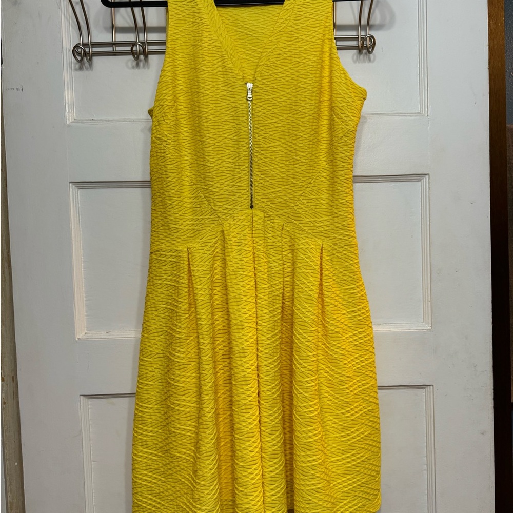 Guess Yellow Textured Dress